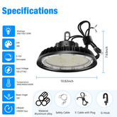 LED High Bay Light 200W 30,000LM - Adjustable Wattage 3000-5000K CCT